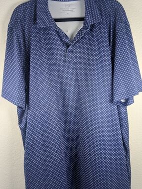 Vineyard Vines Performance Polo Shirt XL Blue Geometric Print Stretch Golf